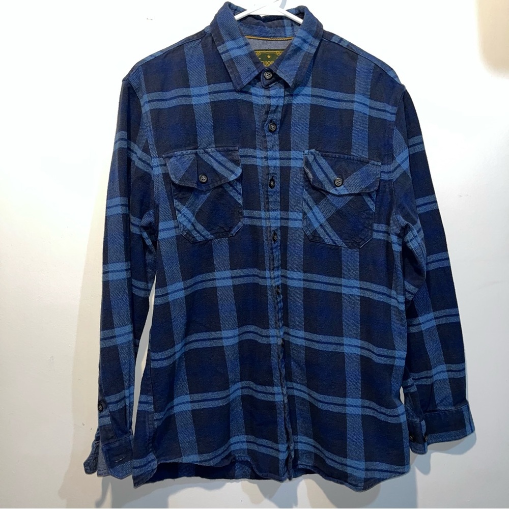 Anchorage Navy and Light Blue Plaid Men's Shirt